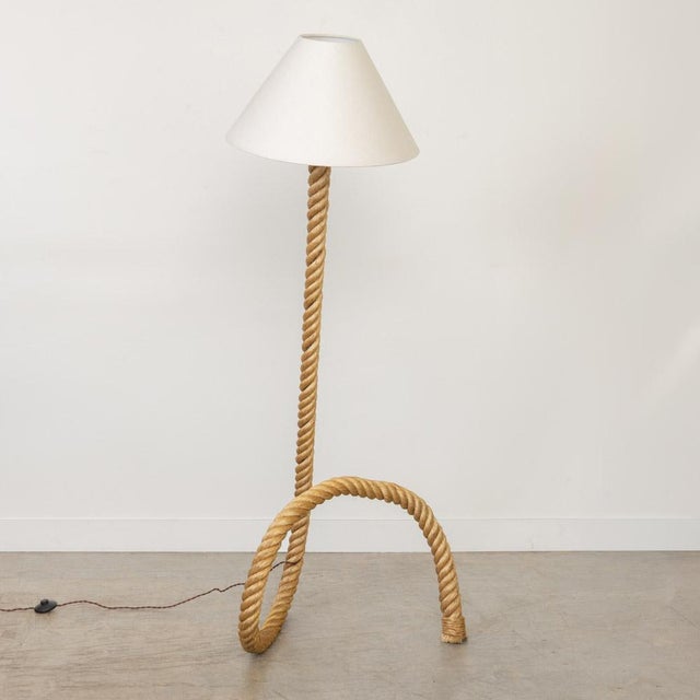 1960s Large French Sculptural Rope Floor Lamp in the Style of Audoux-Minet For Sale - Image 5 of 17