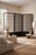 Contemporary Large Three-Panel Black Slatted Room Divider Screen — Japandi Style Architectural Folding Screen For Sale - Image 3 of 5