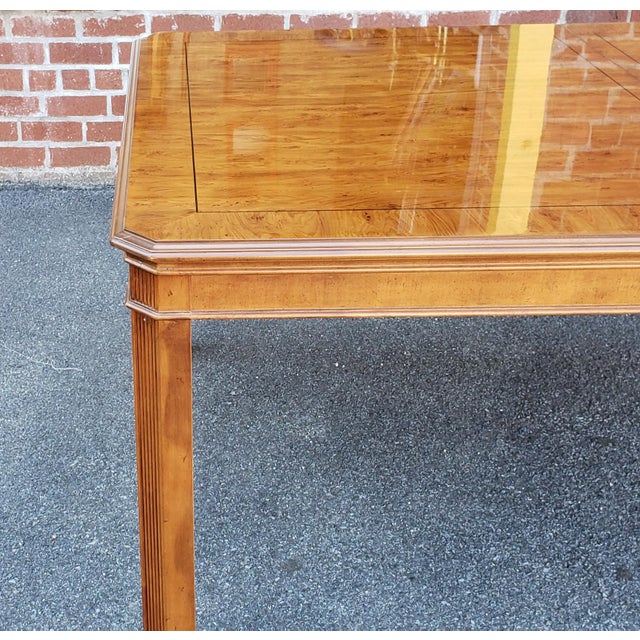 1990s Drexel Heritage Yorkshire Collection Yew Wood Parsons Dining