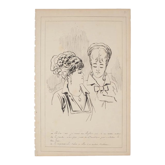 Unknown - Figures - Ink on Paper After G.h. De Beaumont - Early 20th Century For Sale