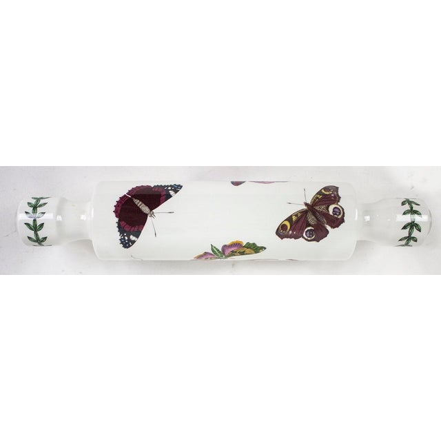 1990s Vintage Portmeirion Botanic Garden Rolling Pin Amaryllis Regine Mexican Lily Plant For Sale - Image 5 of 9