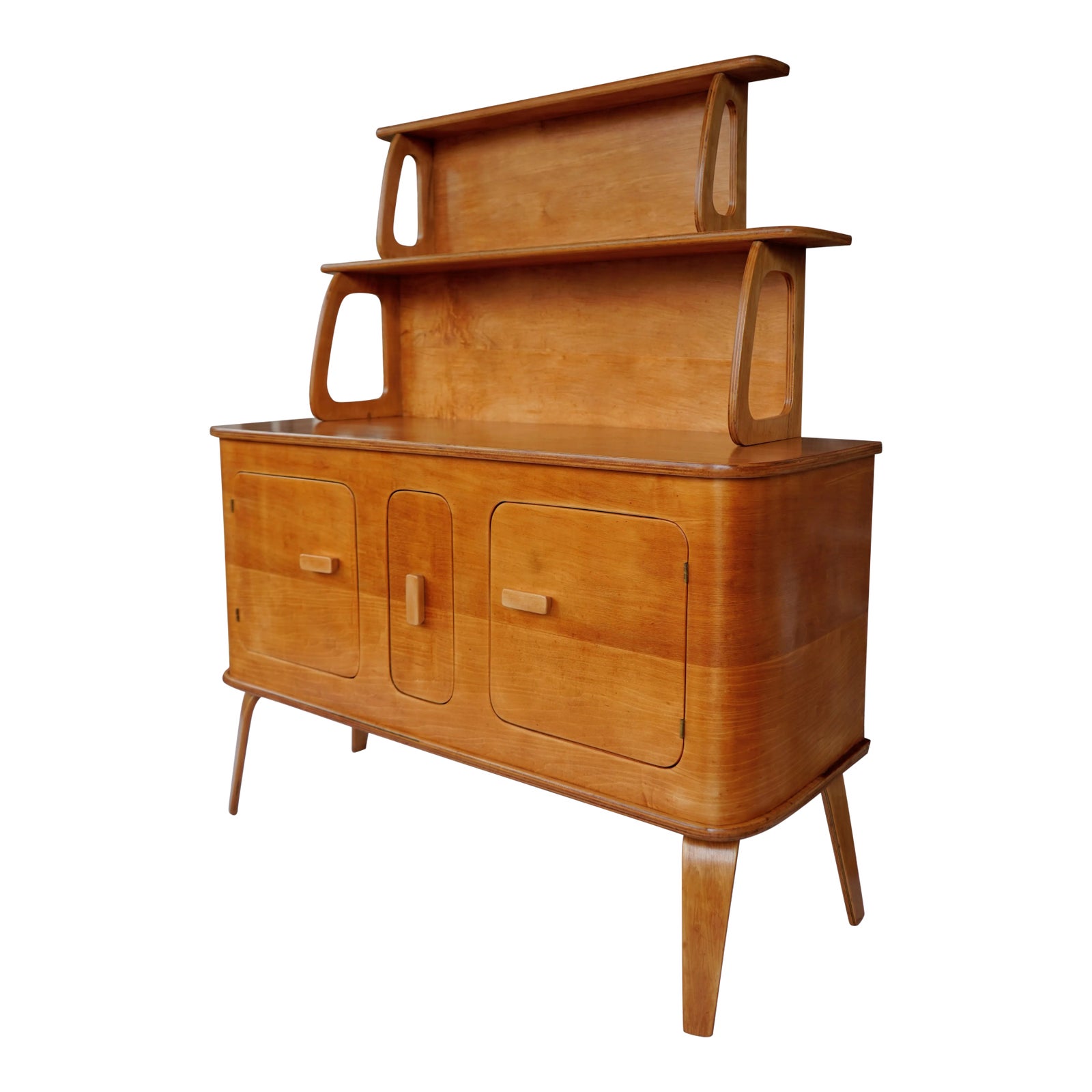 1940s Thaden-Jordan Sideboard Server With Graduated Two-Tiered