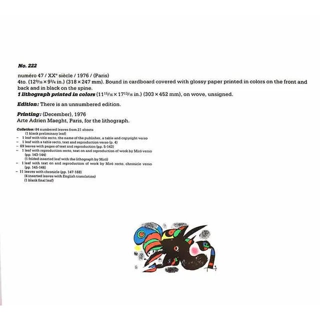 Abstract Original Joan Miro Lithograph For Sale - Image 3 of 4