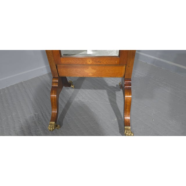 Wood Mahogany Inlaid Cheval Mirror, 1920s For Sale - Image 7 of 11