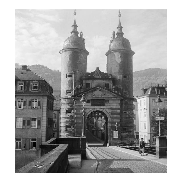Brueckentor Gate at Old Bridge Neckar Heidelberg, Germany 1936, Printed 2021 For Sale