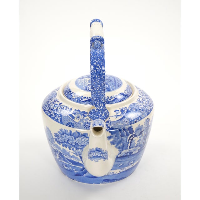 Copeland Oversized Italian Blue and White Porcelain Tea or Coffee Pot For Sale - Image 4 of 14