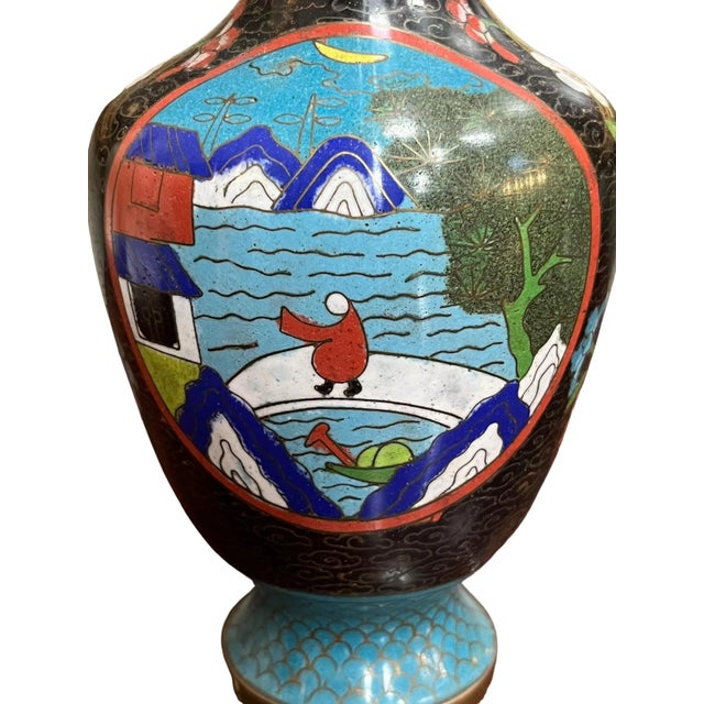 Late 19th Century Antique Cloisonne Vase, Stamped China For Sale In San Antonio - Image 6 of 9