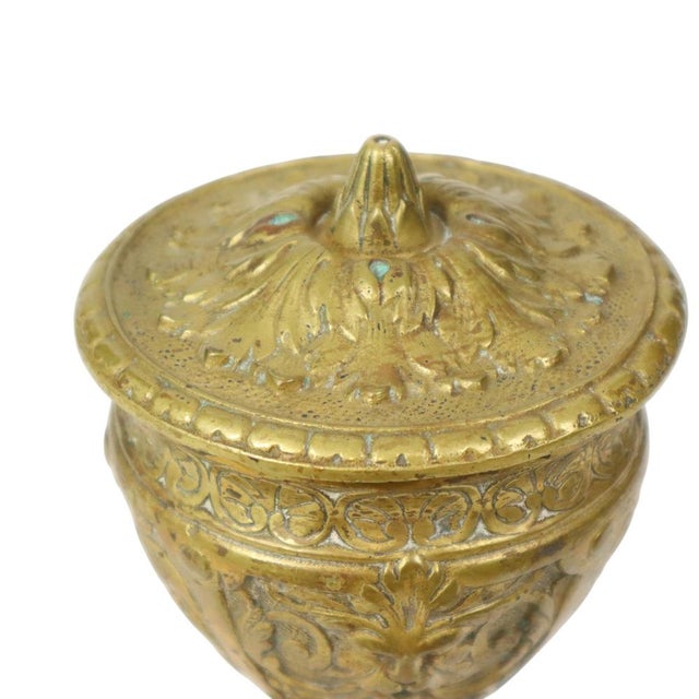 Brass Cup with Lid Mythical Figure For Sale - Image 4 of 16