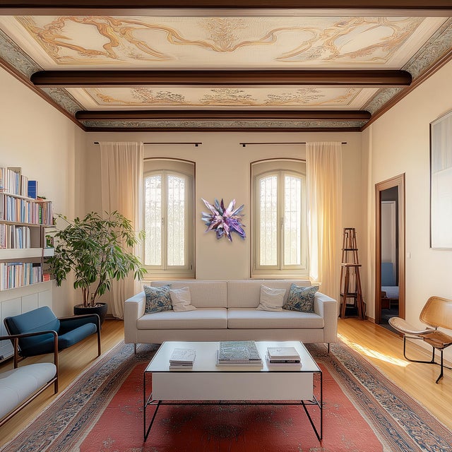 Purple Lilac Hydrangea Glitch - Abstract Vibrant Mixed Media Surreal Sculptural Original Artwork by Kate Tova For Sale - Image 8 of 9