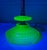 Brass Antique Brass Green Blacklight Glowing Vaseline Glass Electric Table Lamp For Sale - Image 8 of 11