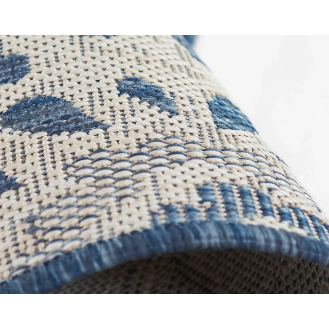 Momeni Contemporary Indoor/Outdoor Riviera Vine Rug in Blue, 9' x 12' For Sale - Image 4 of 9