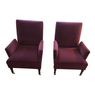 Rich Mohair George Smith La Rizza Club Chairs - a Pair For Sale