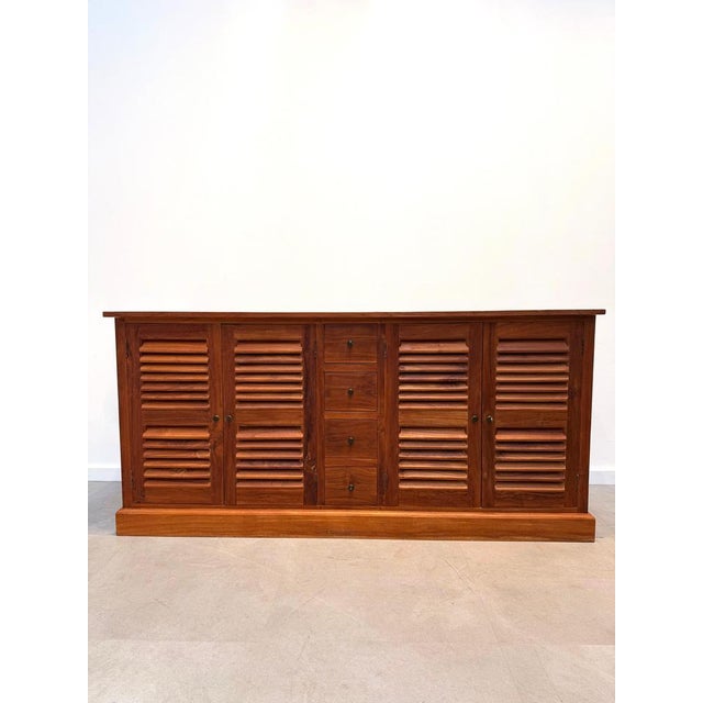 Teak Sideboard with Louvered Doors For Sale - Image 13 of 13