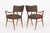 Pair of Mid Century Modern Wood & Brown Upholstered Arm Chairs, 1950s For Sale - Image 11 of 11