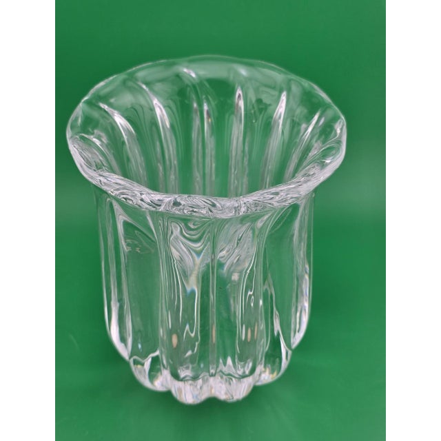 Vintage Orrefors art glass vase. Rare Pattern 6.5 inches tall, 5 inches diameter For Sale In Houston - Image 6 of 12