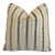 Designer Green & Gold Stripe Velvet Feather/Down Pillow For Sale