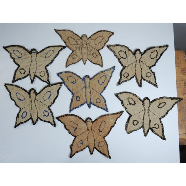 Mid 20th Century Handmade Butterfly Appliques - Set of 7 For Sale In Seattle - Image 6 of 8