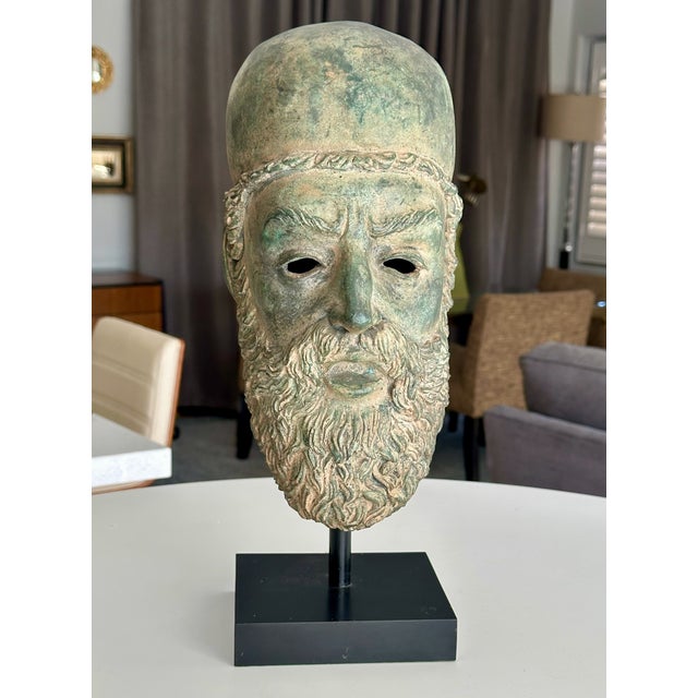 1980s Vintage Patinated Bronze Bust Greek Scholar For Sale - Image 5 of 17