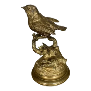 Fine French Bronze Bird Sculpture by Ferdinand Pautrot (1832-1874)