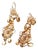Gold Filigree Earrings with Cutouts and Hinged Pendants, Set of 2 For Sale
