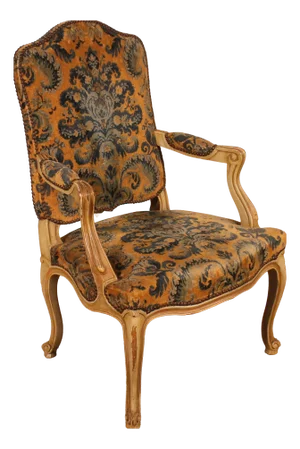 19th Century Louis XV Carved and Painted Armchair