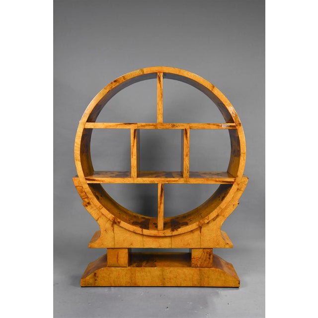 Art Deco Mid Century Style Open Round Bookcase For Sale - Image 3 of 4
