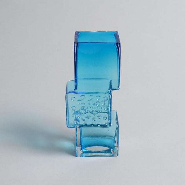 Blue Drunken Bricklayer Vase by Whitefriars Glass, 1960s For Sale - Image 4 of 18