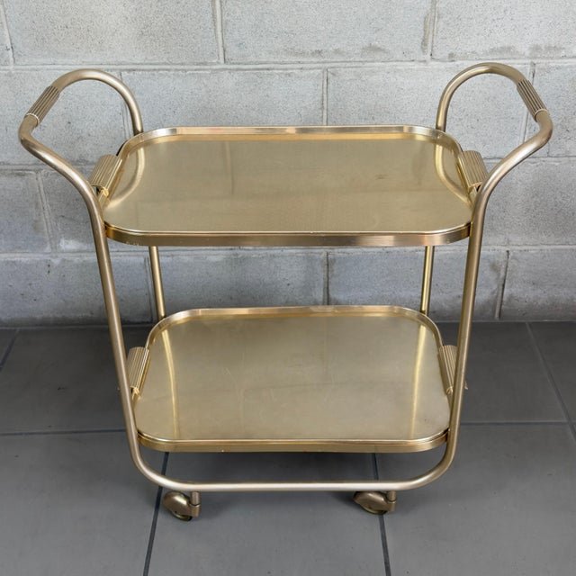 Vintage Aluminum Bar Cart from C.P. Torino, 1970s For Sale - Image 4 of 12