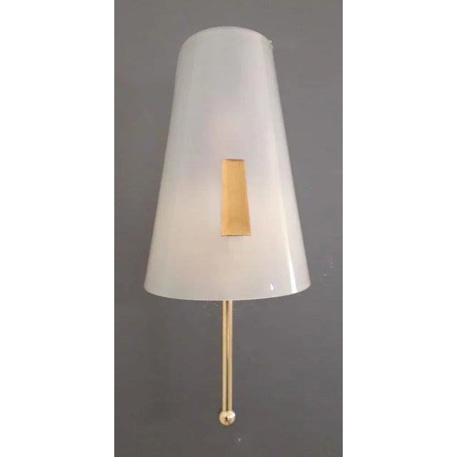Brass 1960s Midcentury Shade Sconces, a Pair For Sale - Image 8 of 8