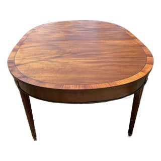 French Louis XVI Directoire Style Mahogany Oval Dining Table For Sale