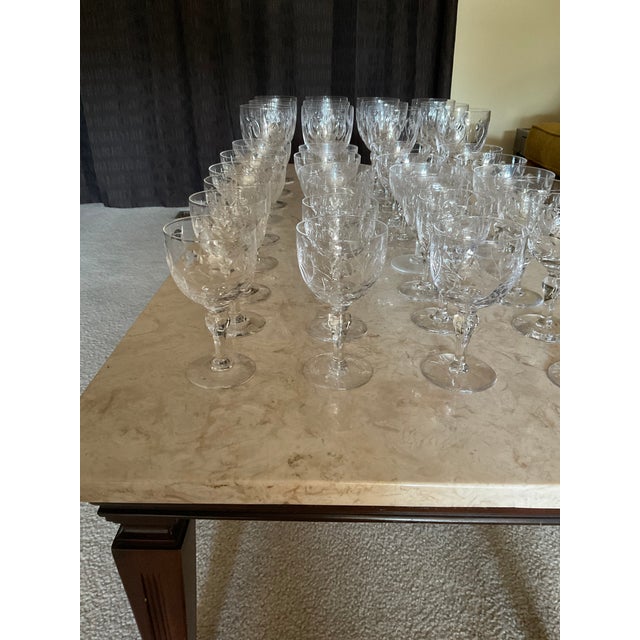 This 36 piece set of vintage crystal stemware was my grandmother’s. It is a wonderful set that includes 12 water goblets,...