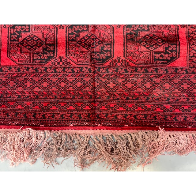 Vintage Afghan Turkmen Ersari Bokhara Gul Rug - 8'6" X 6'6" For Sale - Image 6 of 12