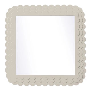 Fleur Home Carnival Krewe Square Mirror in Useful Gray, 24x24 For Sale