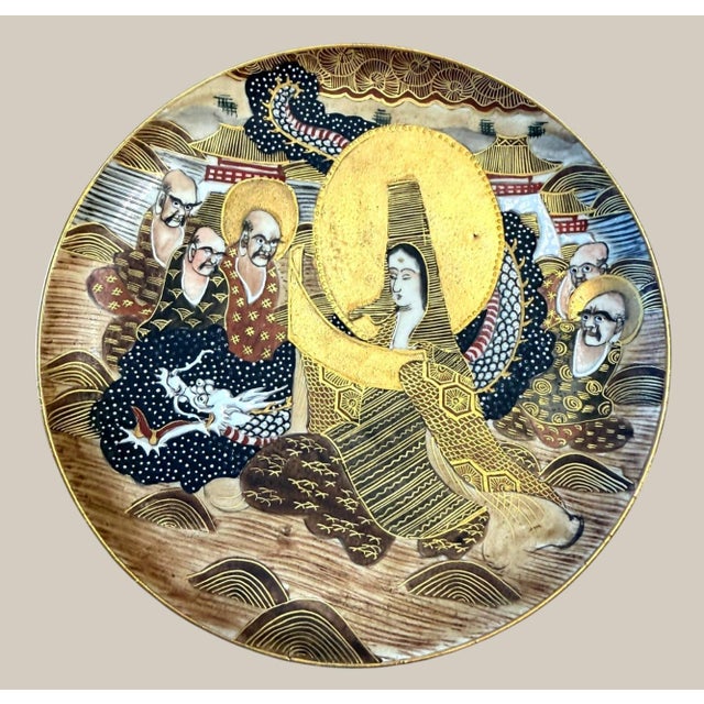 Late 20th Century Japanese Satsuma Dragonware 24 Pc Tea Set Immortals Dragons Hand Painted Gilt - 24 pcs For Sale - Image 9 of 16