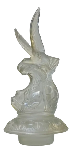 Art Deco Glass Flower Frog in the Style of Lalique
