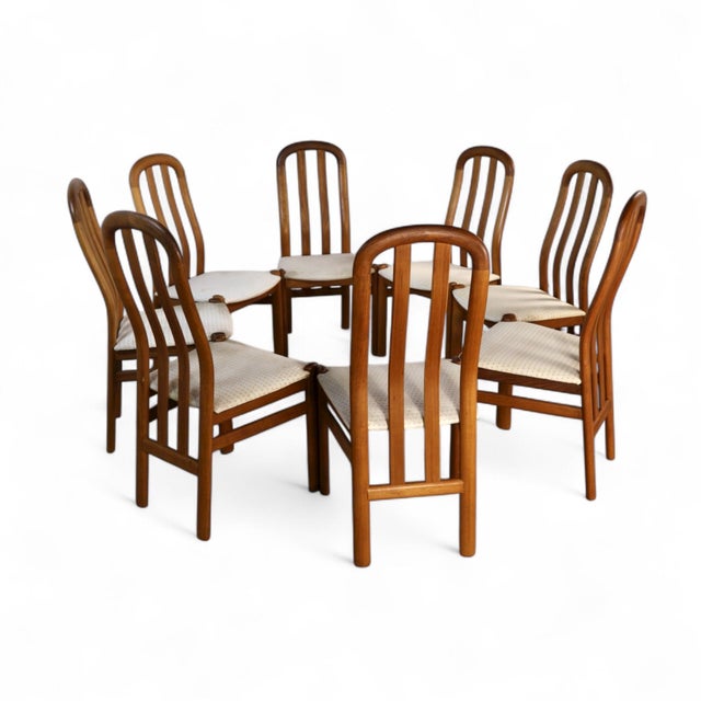 Attributed to Skovby Vintage Danish Modern Set of 8 Teak Dining Chairs C. 1970s For Sale In New York - Image 6 of 8