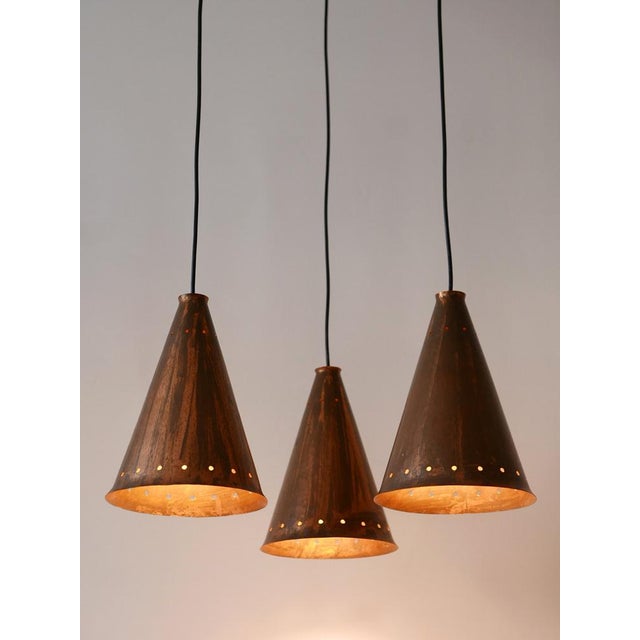 Brown Large Scandinavian Modern Copper Pendant Lamp, 1950s For Sale - Image 8 of 18