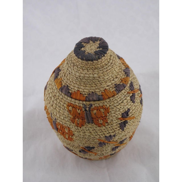 Anna Hooper Bay Yupik Native Alaska Handwoven Butterfly Bear Grass Basket Chairish
