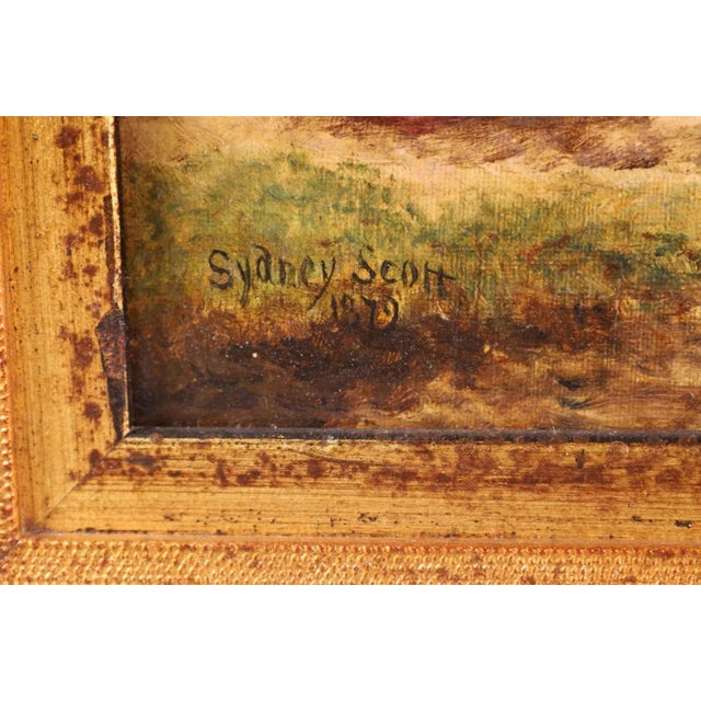 Antique Still Life Oil Painting of Grapes & Peaches by Sidney Scott.