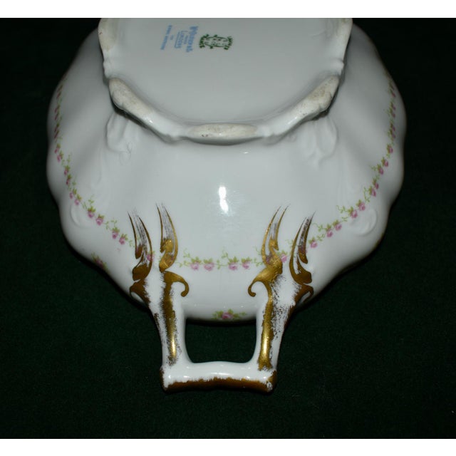 Antique Wm Guerin Limoges Covered Soup Tureen Serving Dish Pink Roses Gold Trim For Sale - Image 15 of 18