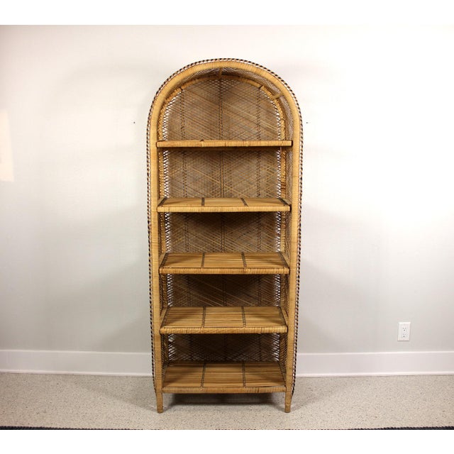 Vintage Boho Chic Wicker Arch Shelf Chairish