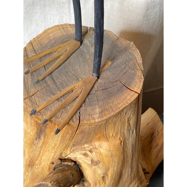 Mid 20th Century Vintage Mid 20th Century Hand Carved Crane Shore Bird For Sale - Image 5 of 10