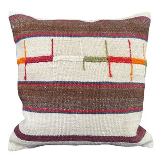 Turkish Hemp Pillow Cushion Natural Beige Brown Cushion Cover 20"x20" For Sale