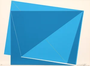 Untitled - Blue Rectangles, Cris Cristofaro Screen Print