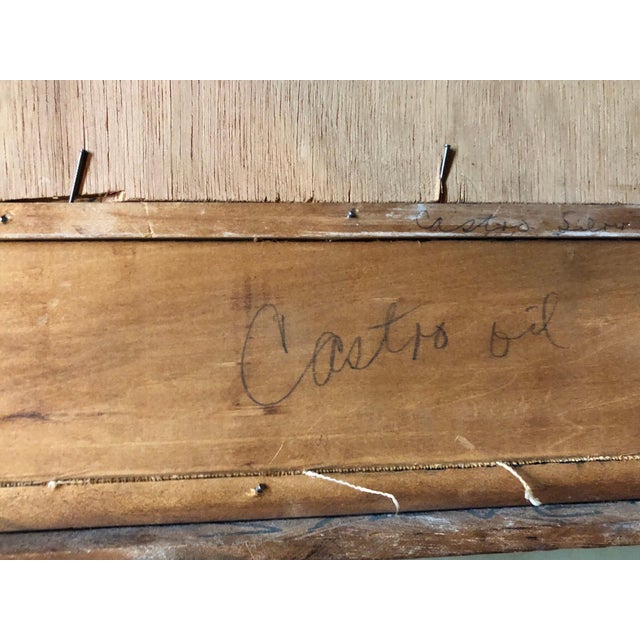 1960s Signed Castro Abstract Expressionist 1960s Latin American Oil Painting Collage, 1964 For Sale - Image 5 of 7