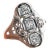 sz4 Antique Diamond 18k White gold filigree ring For Sale