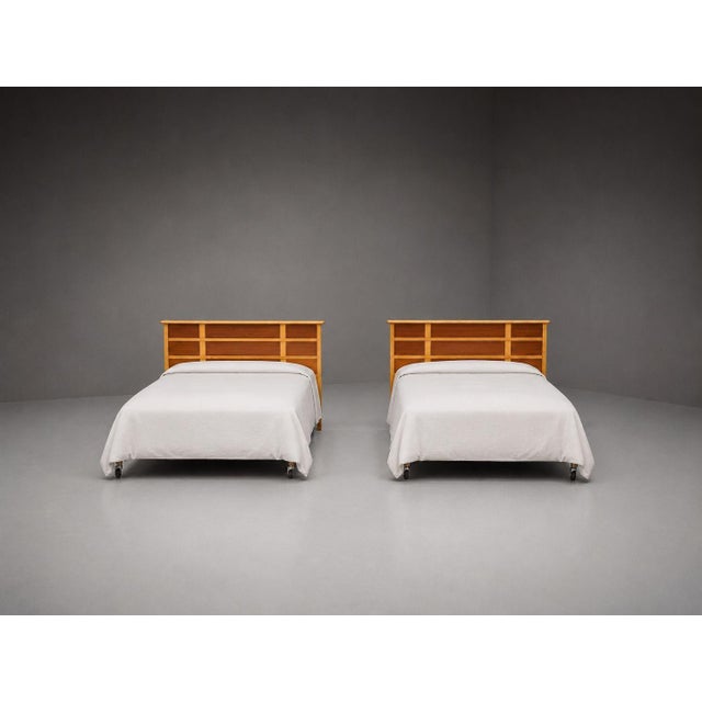 Paul Frankl, Rare Pair of 'Station Wagon' Twin Headboards, Mahogany, Rock Maple, USA, 1950s Rare opportunity to own a pair...