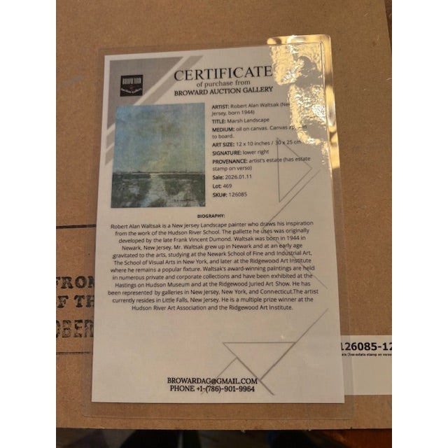 Abstract Serene Robert Waltsak Waterscape Oil Painting For Sale - Image 3 of 3