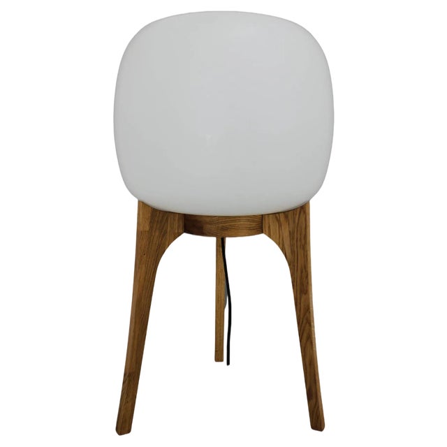 Upcycled Glass and Oak Lamp, 1970s For Sale