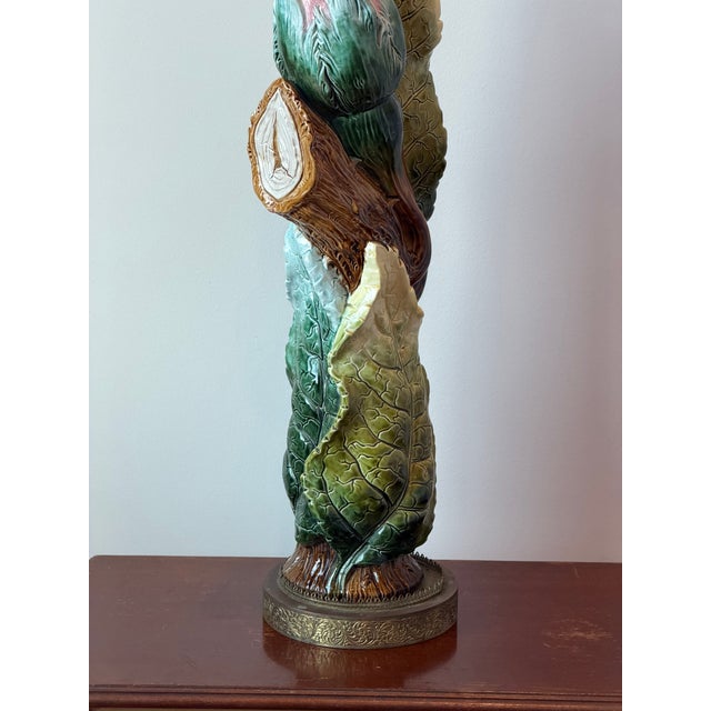Majolica Style Botanical Table Lamp For Sale - Image 12 of 13